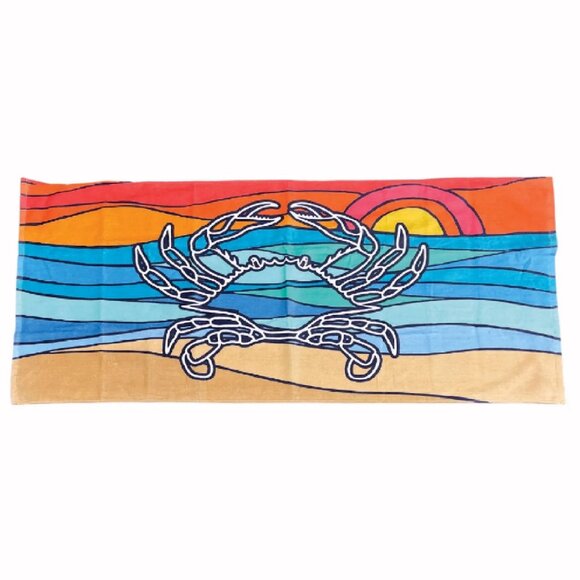 Crab Sunset at the Beach Bath Towel - NEW Fast Ship - Picture 1 of 3